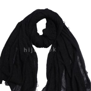 Black Elemantary Crimps Hijab
