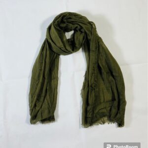 Olive-Green Elementary Crimps Hijab