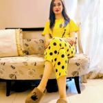 Yellow Pattern Women NightWear