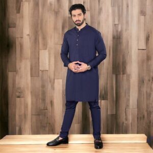 Formal AZ Collection Stitched Blue Plain Shalwar Kurta
