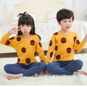 Mustard Stylish Printed Kids Wear