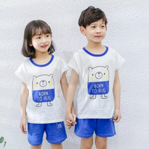 Blue And White Printed Kids Wear