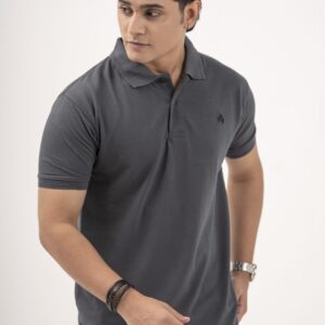 Matte-Grey Al-Izhaan Basics Polo