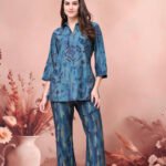 Blue Abstract Premium 2 Pcs Co-Ord Set for Women