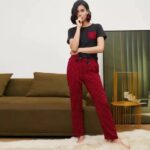 Red Check Women NightSuit