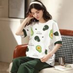 Green Pattern Women NightSuit