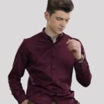 Maroon Plain Casual Shirt